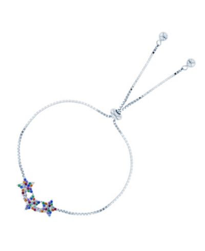 Macy's регулируемый браслет-боло с Cubic Zirconia Triple Star в стерлинговом серебре