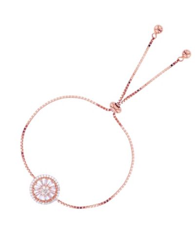 Браслет Bolo из стерлингового серебра с круглым и багетным цирконием Cubic Zirconia