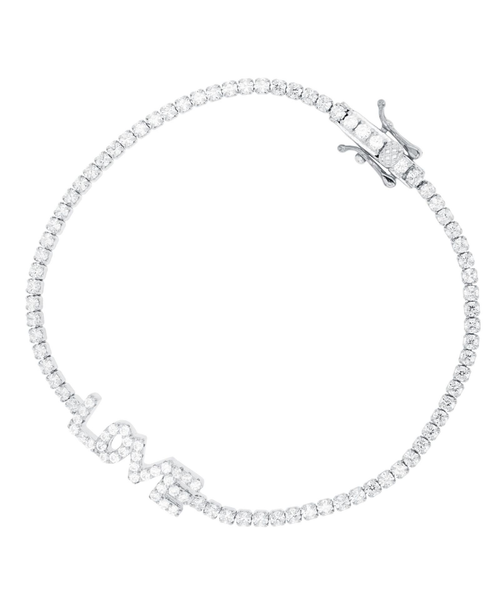Cubic Zirconia браслет Love Tennis в Sterling Silver