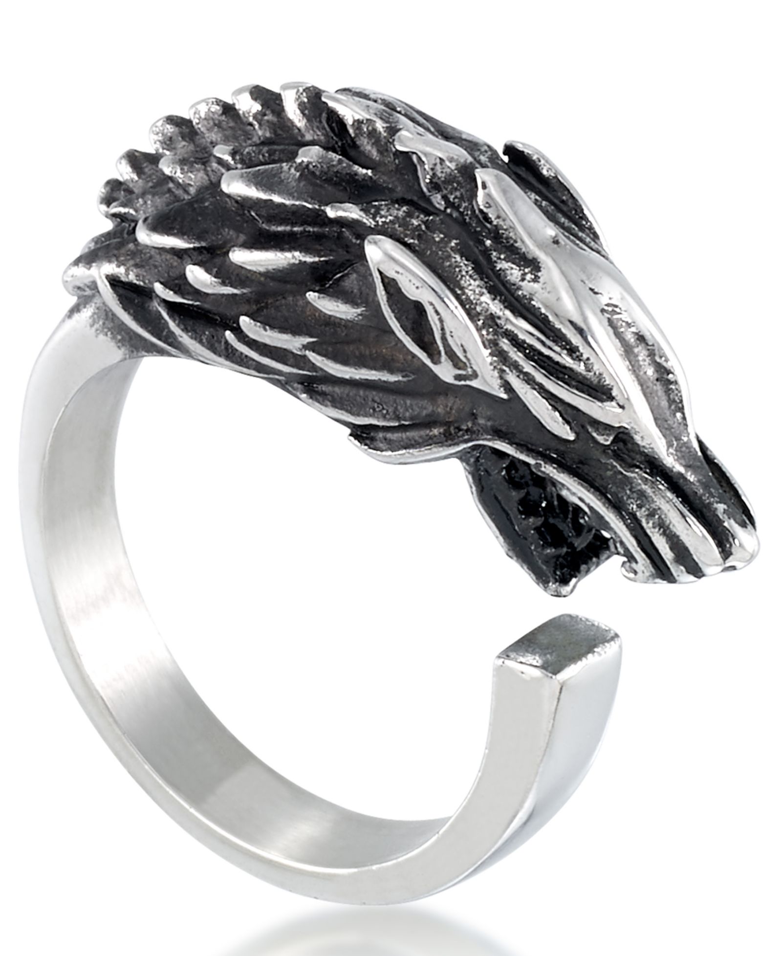 Andrew Charles by Andy Hilfiger Men's Wolf Ring in Stainless Steel