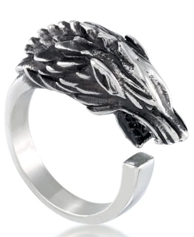 Andrew Charles by Andy Hilfiger Men's Wolf Ring in Stainless Steel