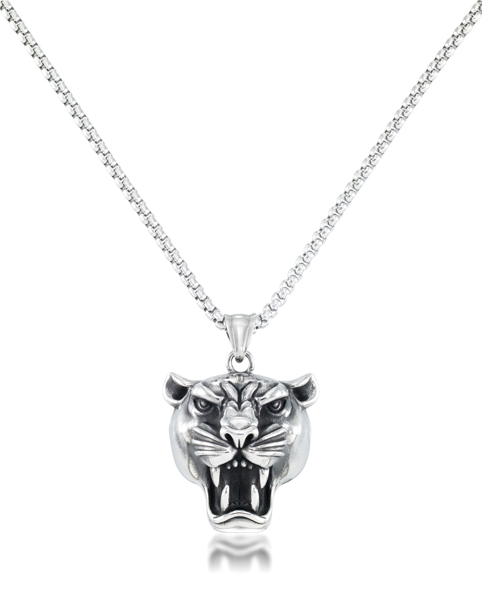 Подвеска Andrew Charles by Andy Hilfiger Men's Panther Head 24" Stainless Steel