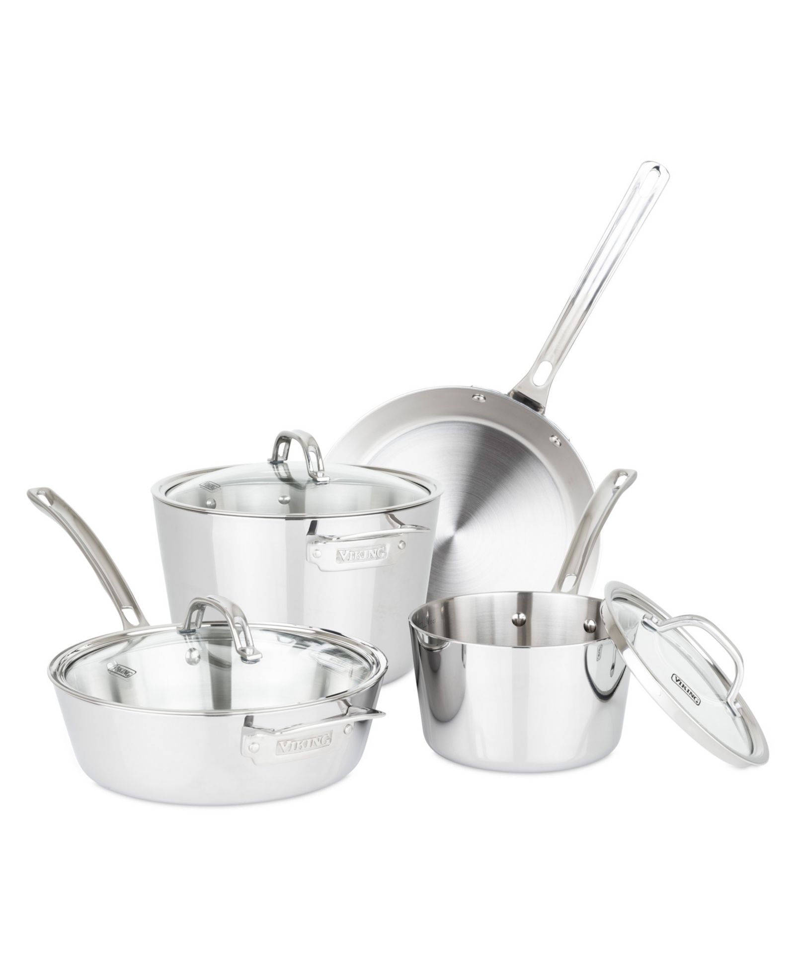 Viking Contemporary Stainless Steel 7-Piece Cookware Set