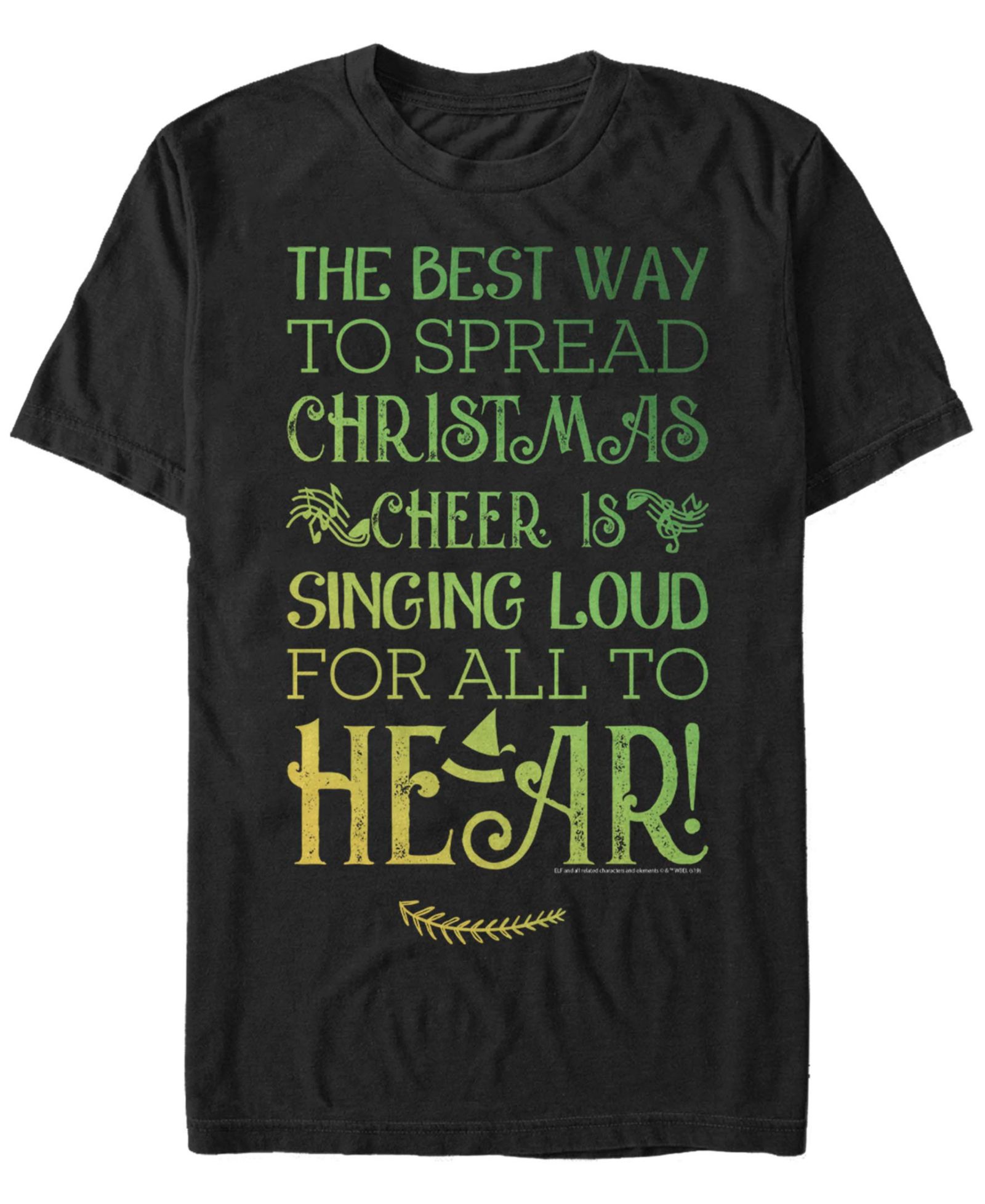 Men's Elf Cheer Sing Short Sleeve T-shirt