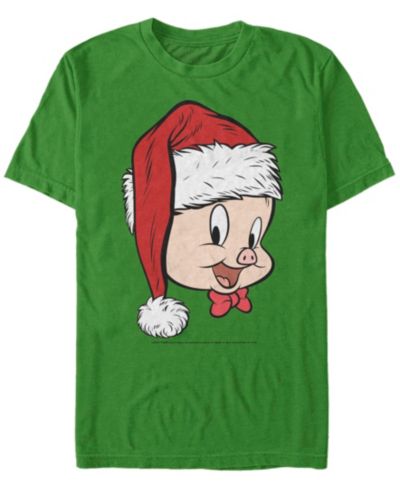 Мужская футболка Looney Tunes Santa Porky с коротким рукавом