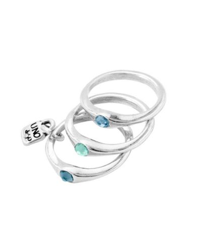 UNOde50 Sterling Silver and Faceted Triple Metal Ring