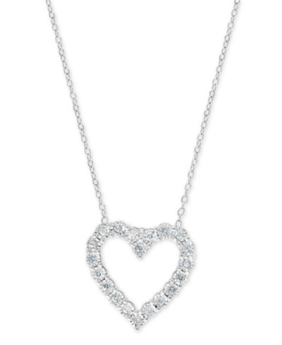 EFF Collection кулон-подвеска Diamond Heart (1/4 карата) на цепочке 18 дюймов из стерлингового серебра или серебра с позолотой 14 карат