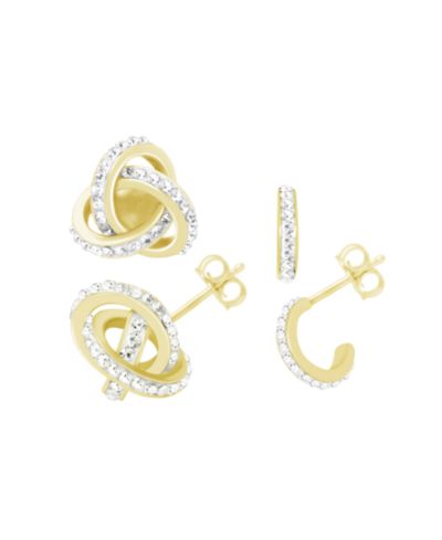 Essentials серьги Duo Loveknot и C-hoop с серебристым или золотистым покрытием