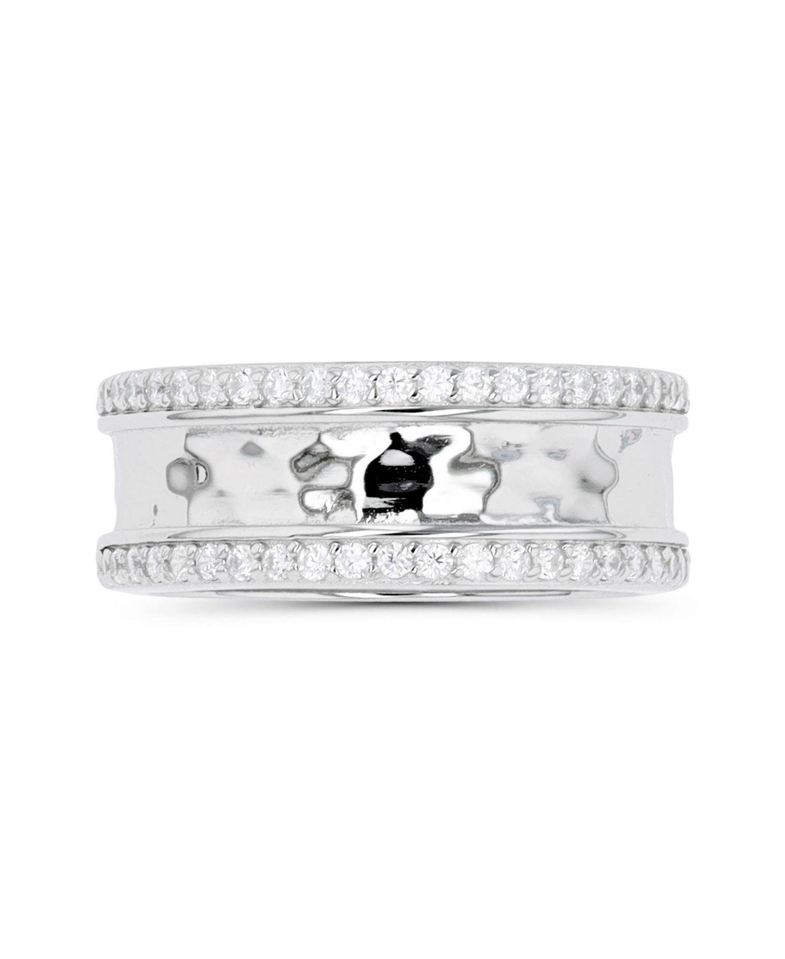 Cubic Zirconia Hammered Ring