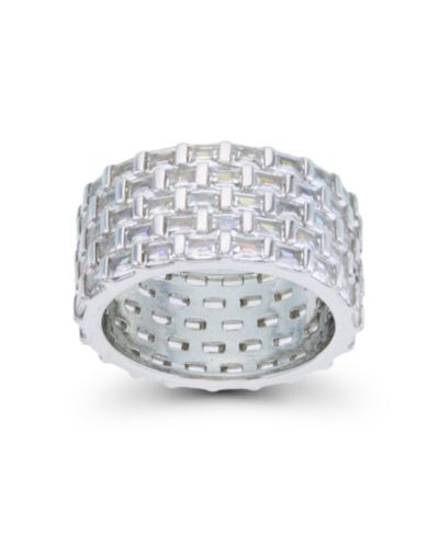 Кольцо с фианитами Cubic Zirconia Pave Baguette Cut 5-Row Eternity