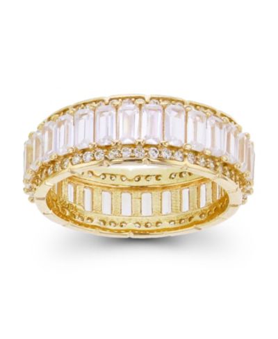 Кольцо с фианитами Cubic Zirconia Emerald and Baguette Cut Eternity Ring