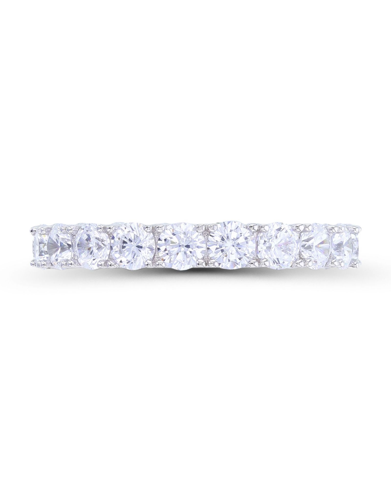 Кольцо Eternity с цирконием Cubic Zirconia и синим шпинелем Round и Baguette