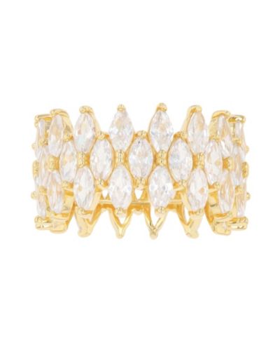 Кольцо Cubic Zirconia 3-Row Marquise Cut
