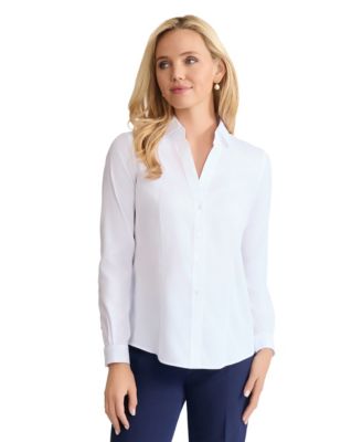 Jones New York Women's Easy Care Button Up Long Sleeve Blouse женская блузка с длинным рукавом