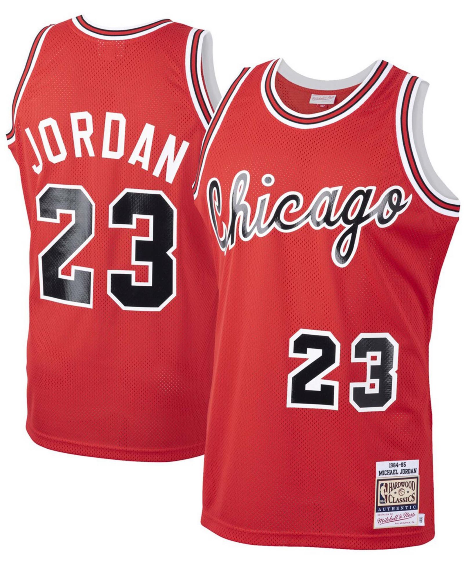 Мужская джерси Michael Jordan Red Chicago Bulls 1984-85 Hardwood Classics Rookie Authentic