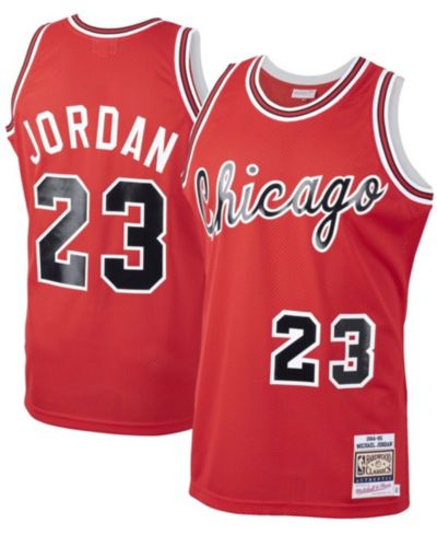 Мужская джерси Michael Jordan Red Chicago Bulls 1984-85 Hardwood Classics Rookie Authentic