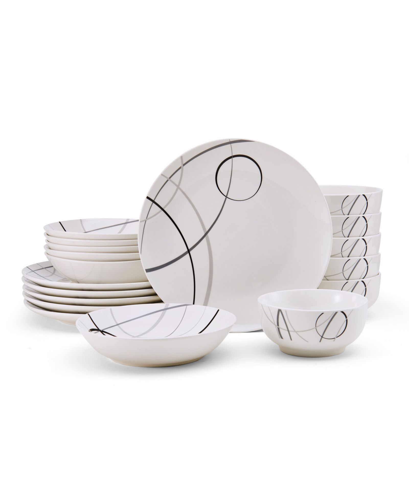 Studio Nova Circles 18 Pc. Dinnerware Set, Service for 6