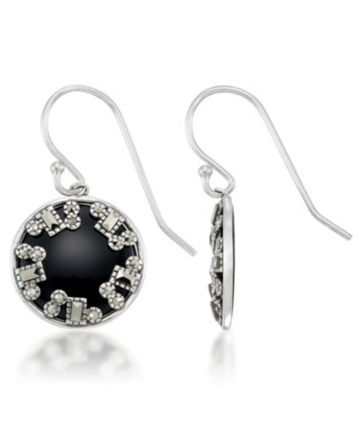 Серьги Square Onyx Disc Dangle