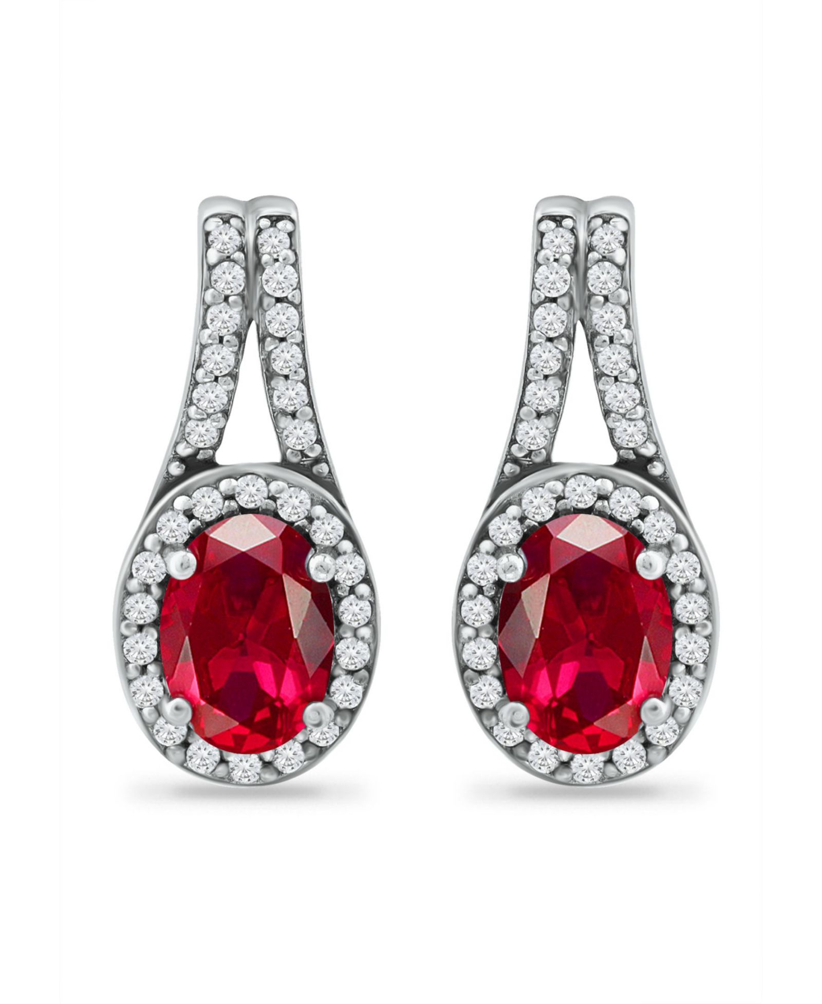 Серьги Giani Bernini с рубином и кубическим цирконием