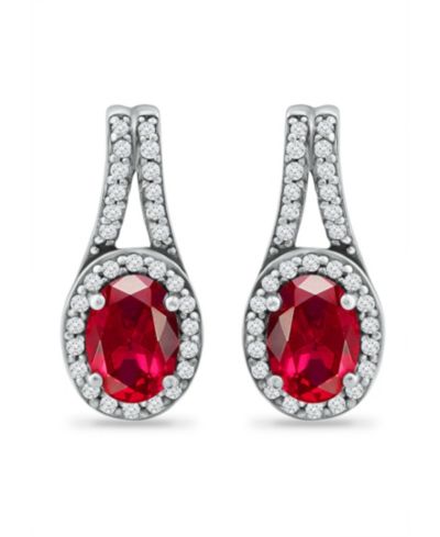 Серьги Giani Bernini с рубином и кубическим цирконием