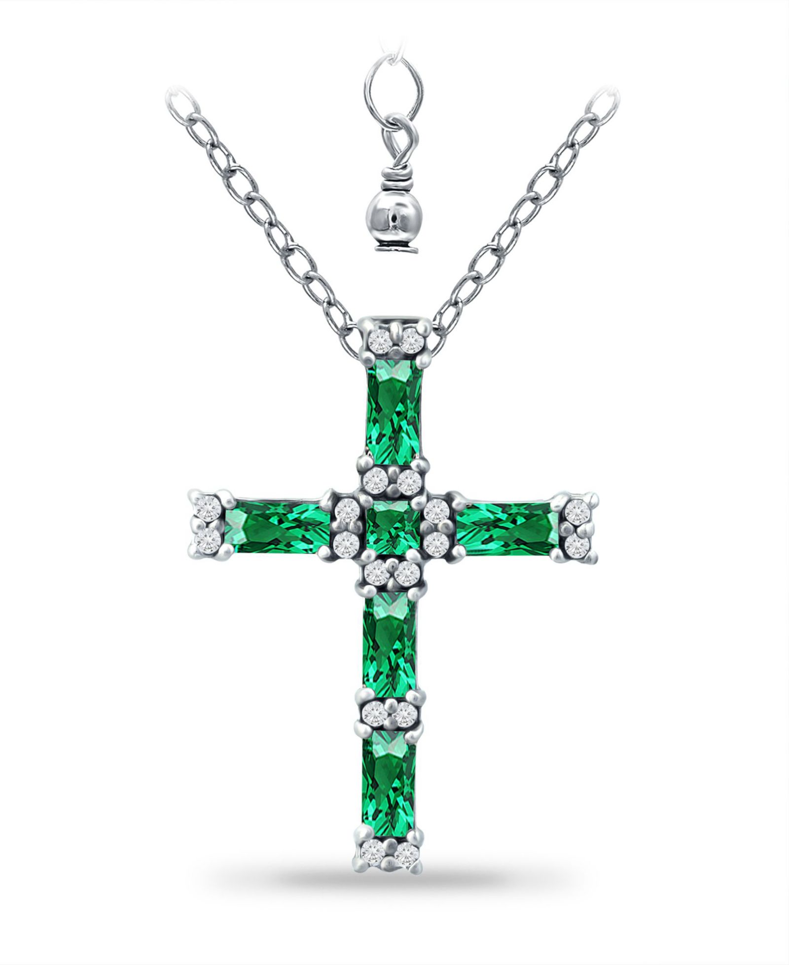 Подвеска Giani Bernini Green Quartz and Cubic Zirconia Cross