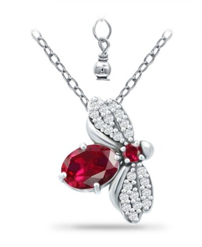Подвеска Giani Bernini Lab Grown Ruby and Cubic Zirconia Bee