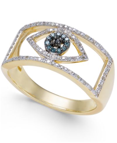 Кольцо Wrapped™ Diamond Evil Eye (1/6 ct. t.w.) in 10k Gold