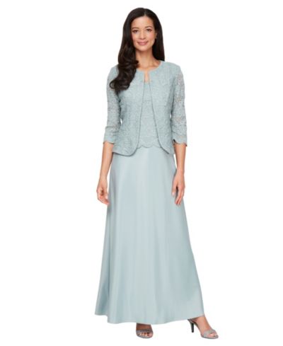 Alex Evenings Women's Lace Jacket & Lace-Top Gown