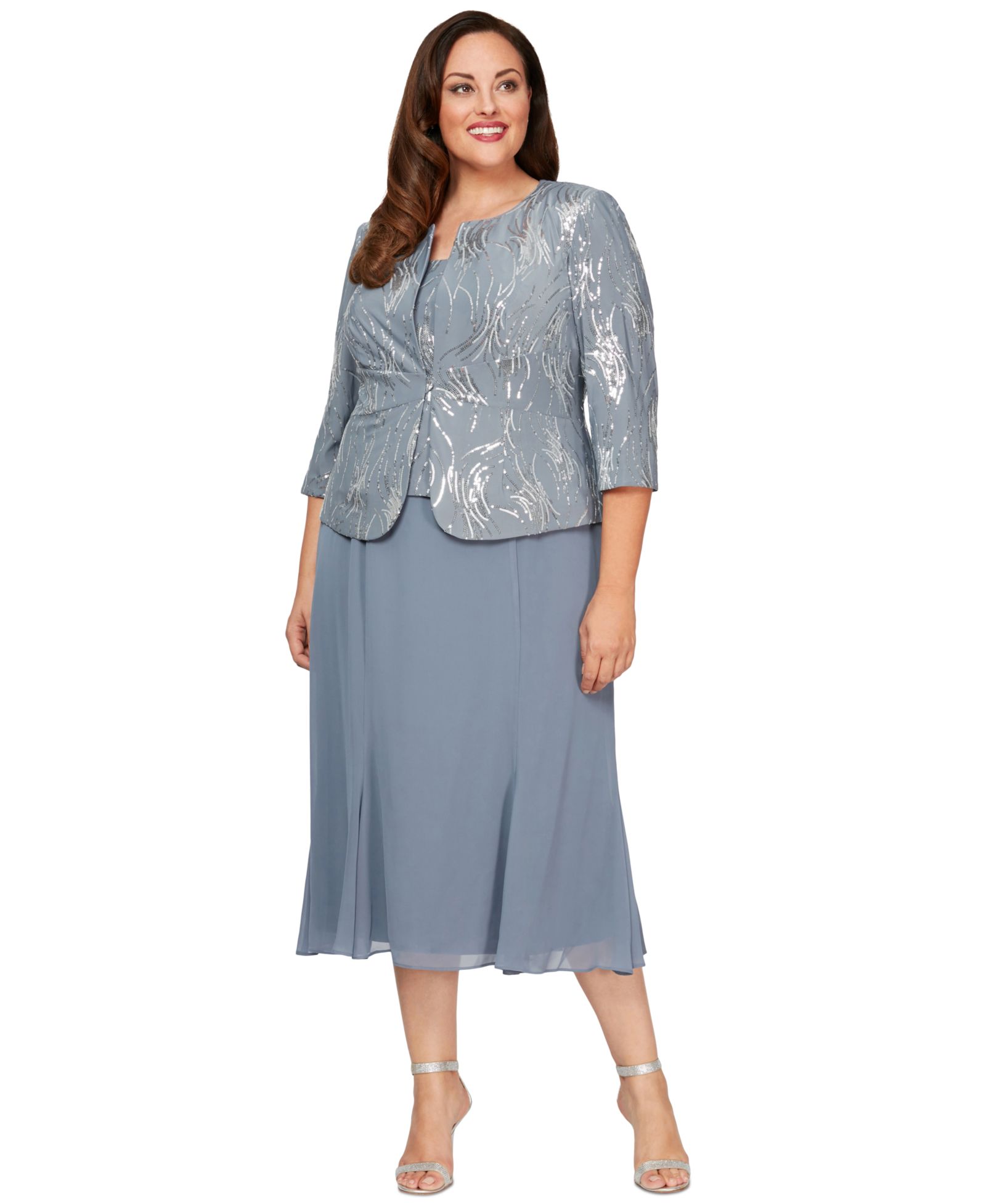 Alex Evenings Plus Size 2-Pc. Embellished Jacket & A-Line Dress Set