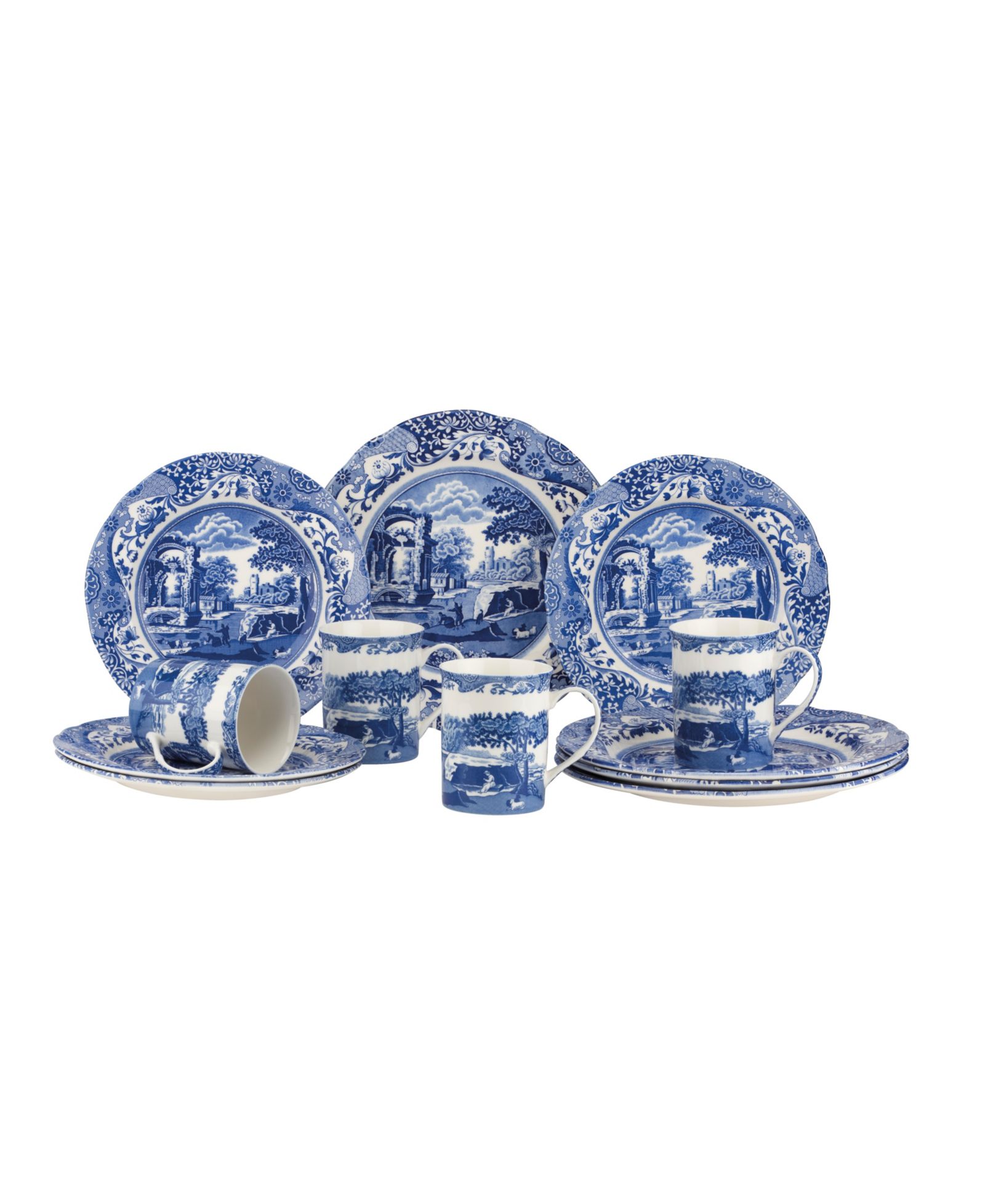 Spode Blue Italian 12 Pc. Dinnerware Set, Service for 4
