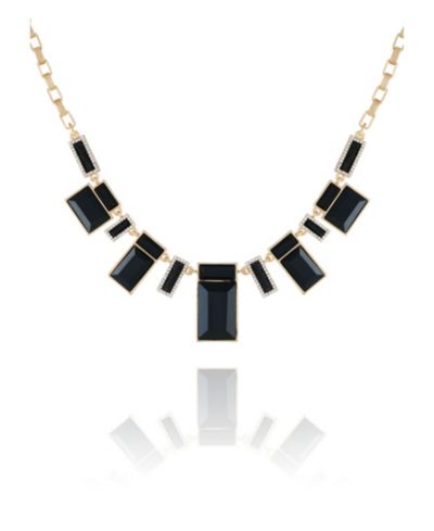 T Tahari Women's Jet and Gold-Tone Statement Necklace