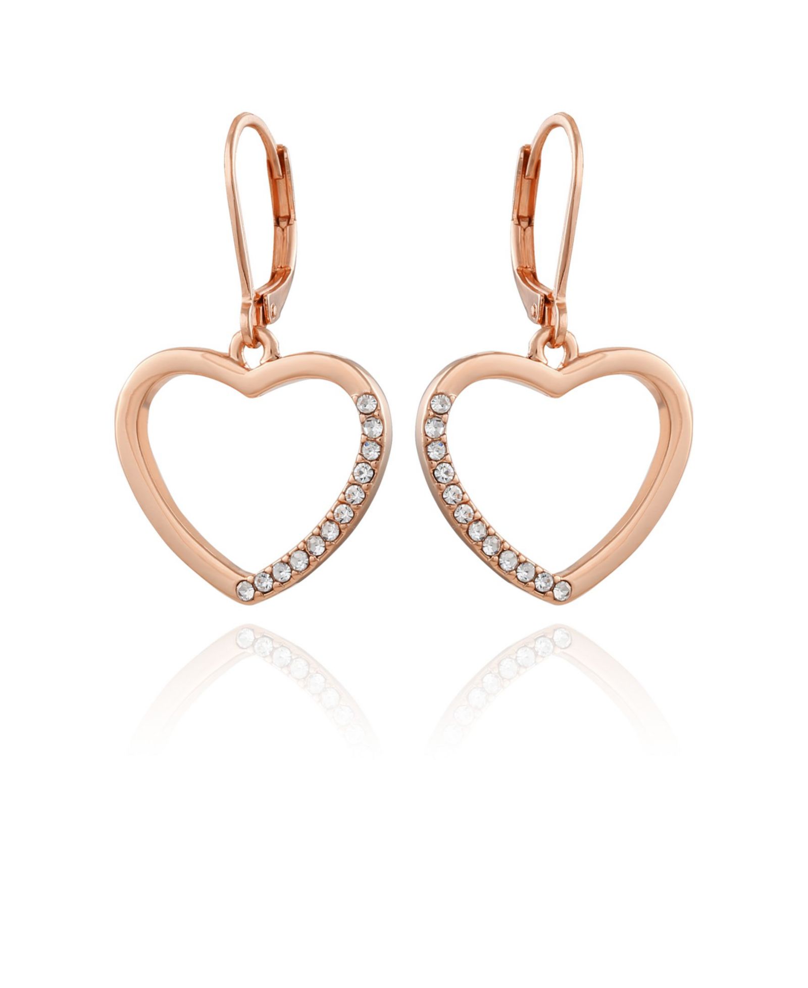 Серьги-подвески T Tahari Women's Pave Heart Drop