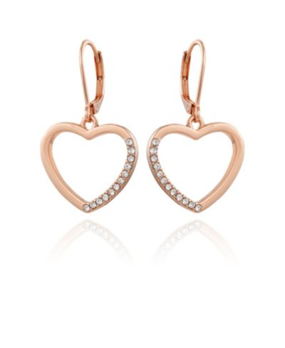 Серьги-подвески T Tahari Women's Pave Heart Drop