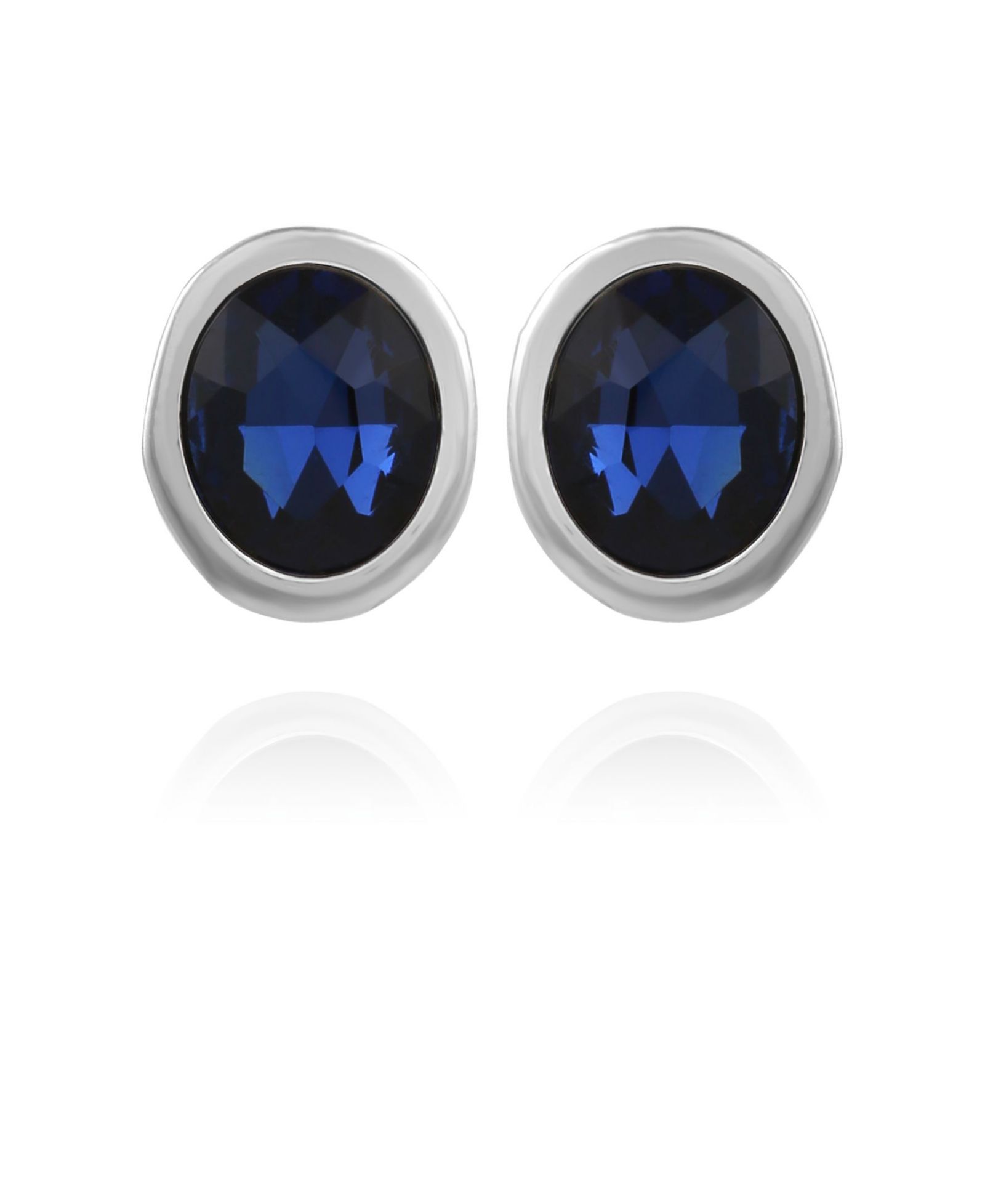 T Tahari Women's Oval Crystal Stud Earring