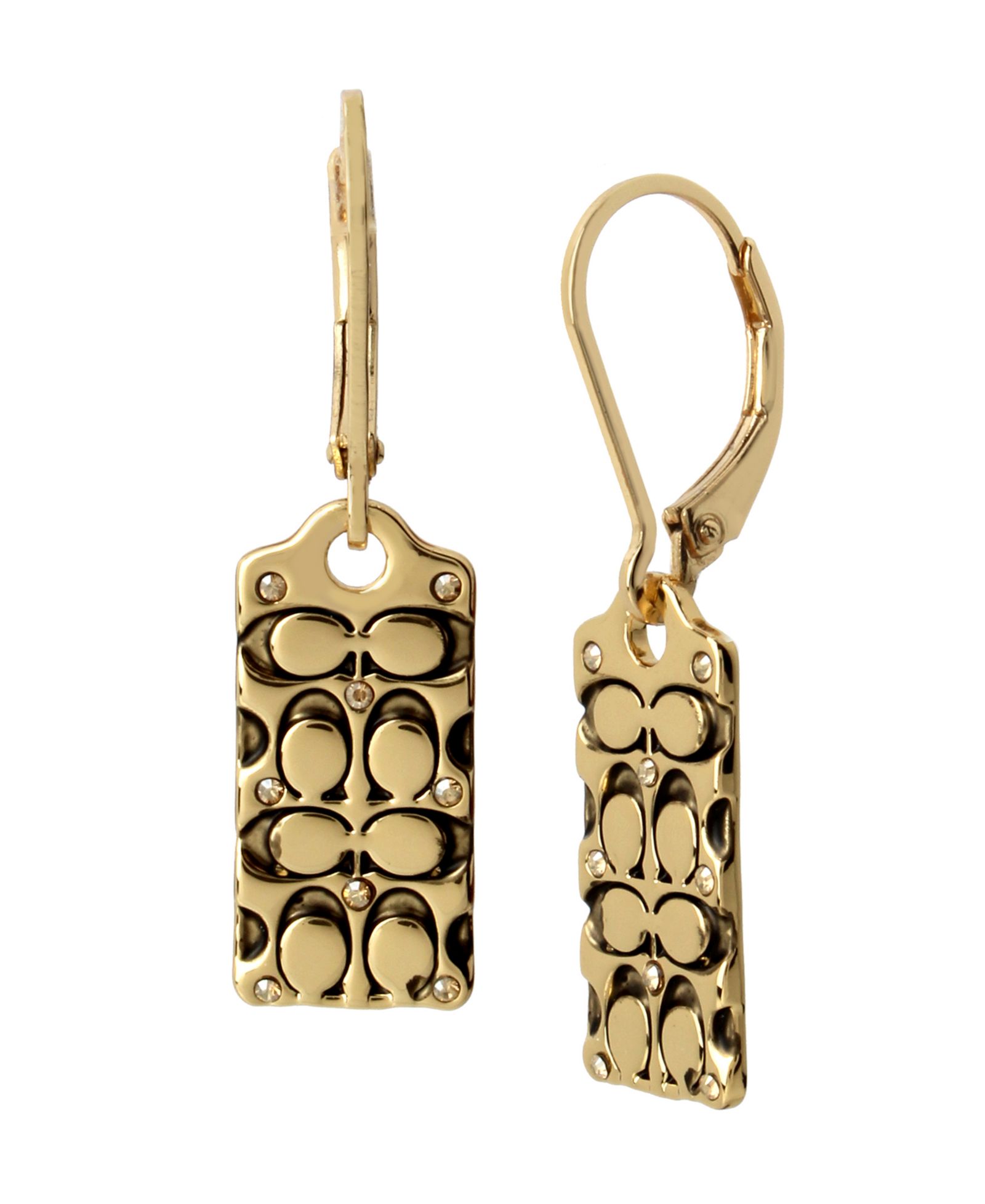 Серьги-подвески COACH Quilted C Drop