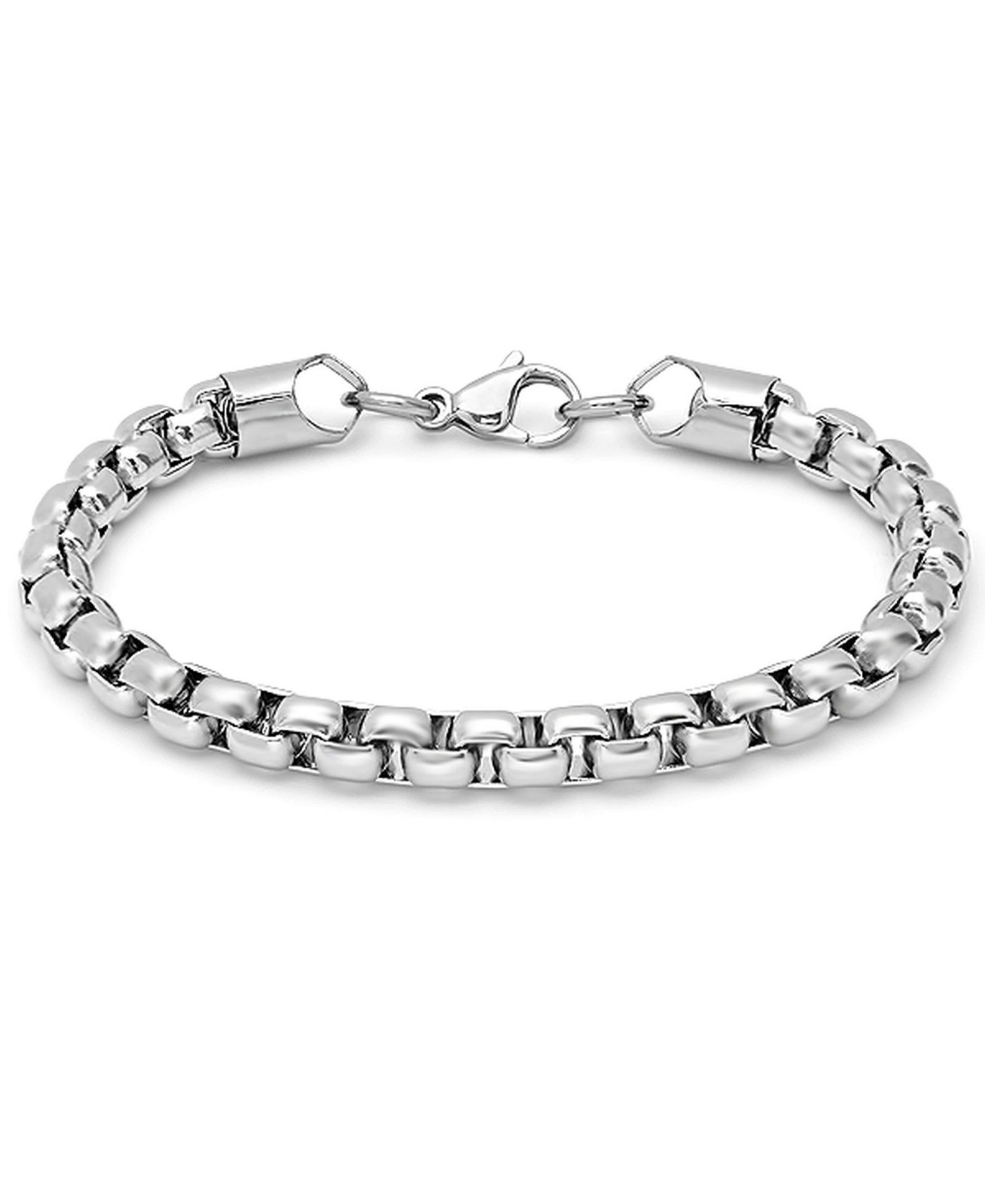 Мужской браслет STEELTIME Stainless Steel Thick Round Box Link