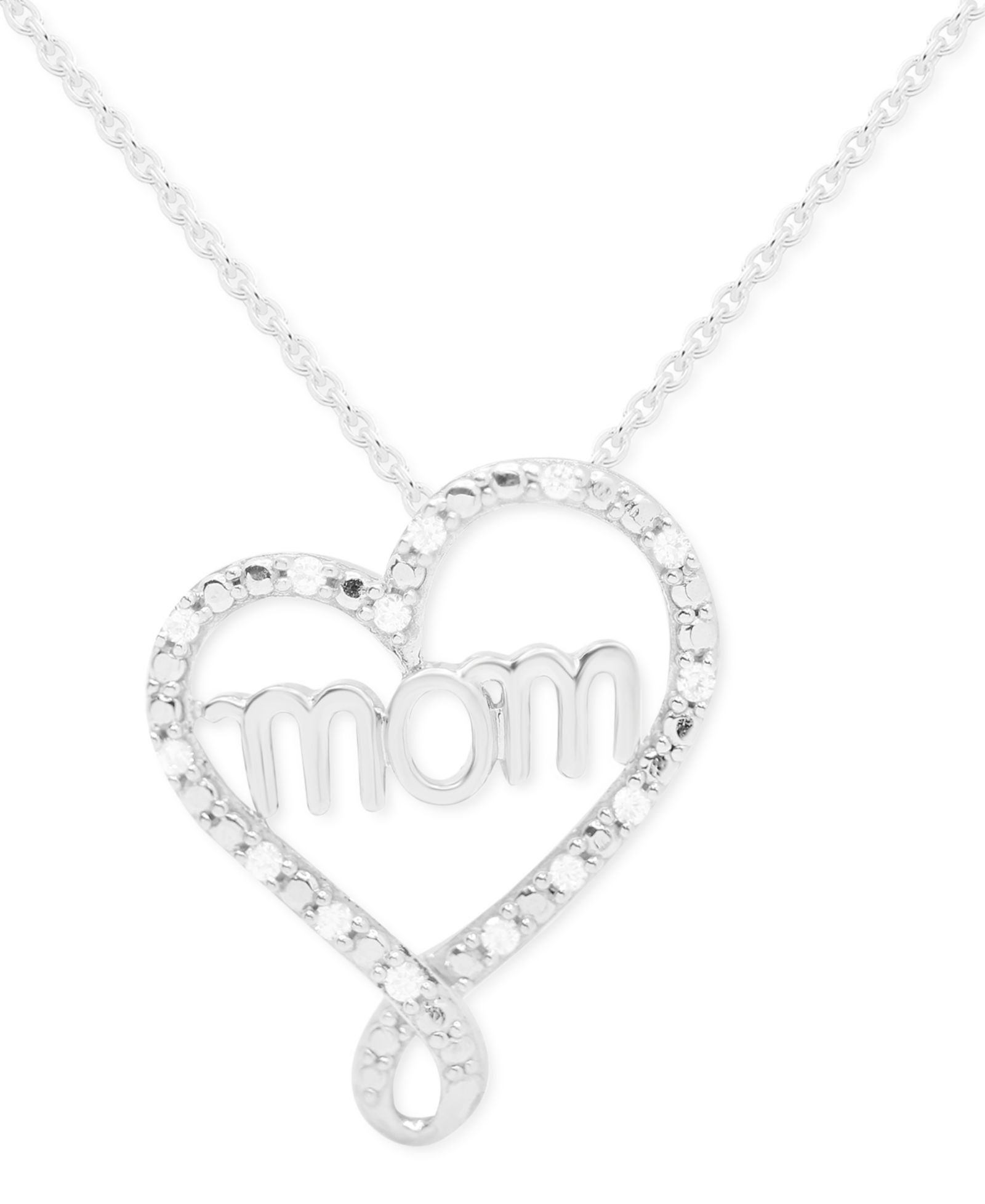 Diamond Mom ожерелье с подвеской 18" (1/10 ct. t.w.) из стерлингового серебра