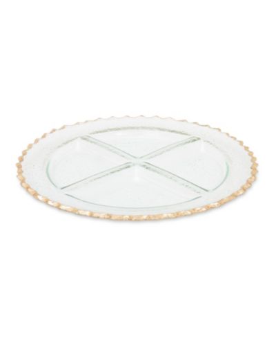 Classic Touch Glass 4 Section Relish Dish