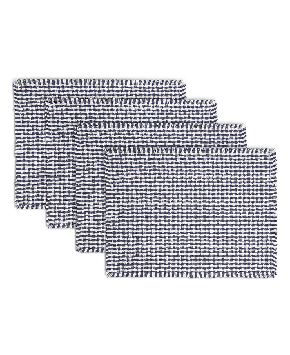 Town & Country Living Gingham Fringe Placemat Set 4-Pack 13"x18"