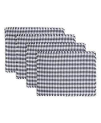 Town & Country Living Gingham Fringe Placemat Set 4-Pack 13"x18"