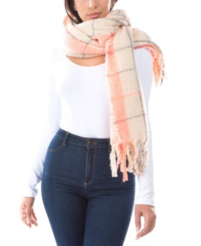 Шарф Marcus Adler Women's Neon Pop Plaid Blanket Scarf with Fringe