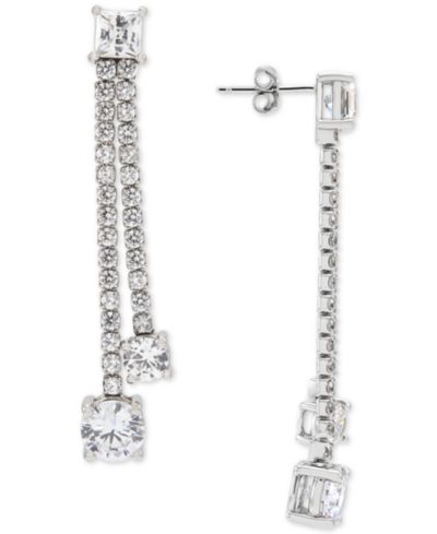 Серьги Arabella с двойным камнем из фианита, стерлинговое серебро