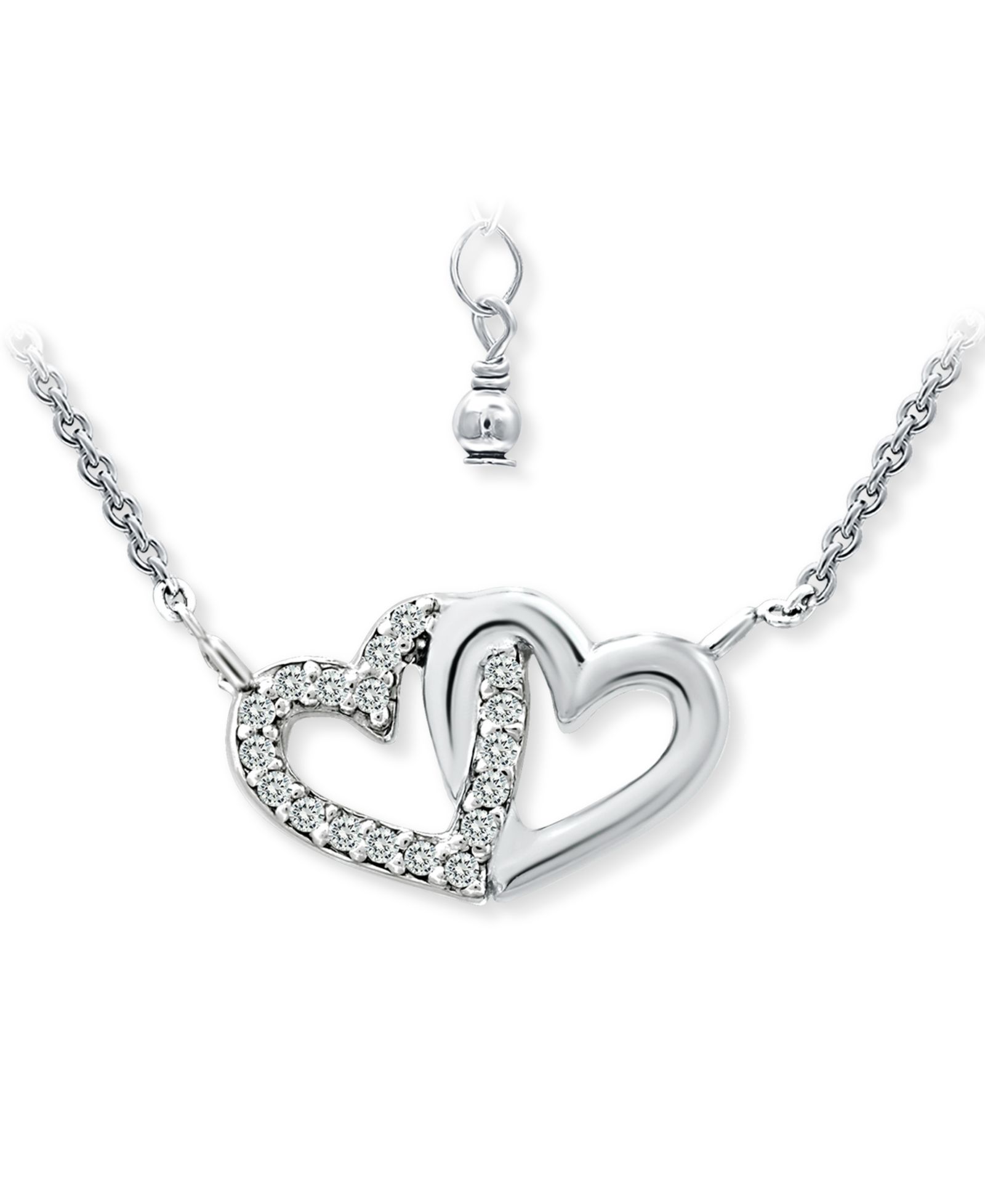 Подвеска ожерелье Giani Bernini Cubic Zirconia Intertwined Hearts 16"