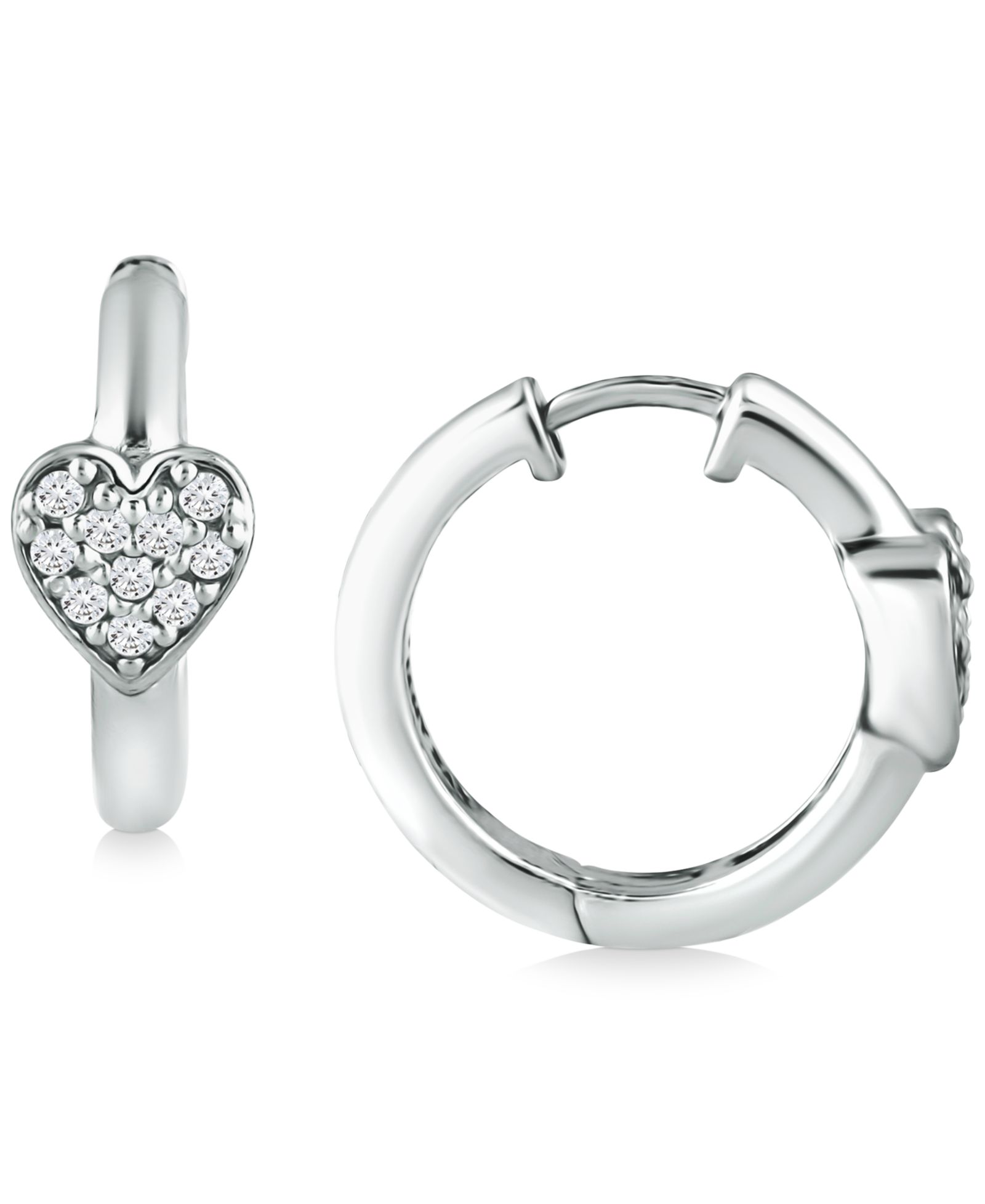 Серьги Giani Bernini Cubic Zirconia Heart Small Hoop
