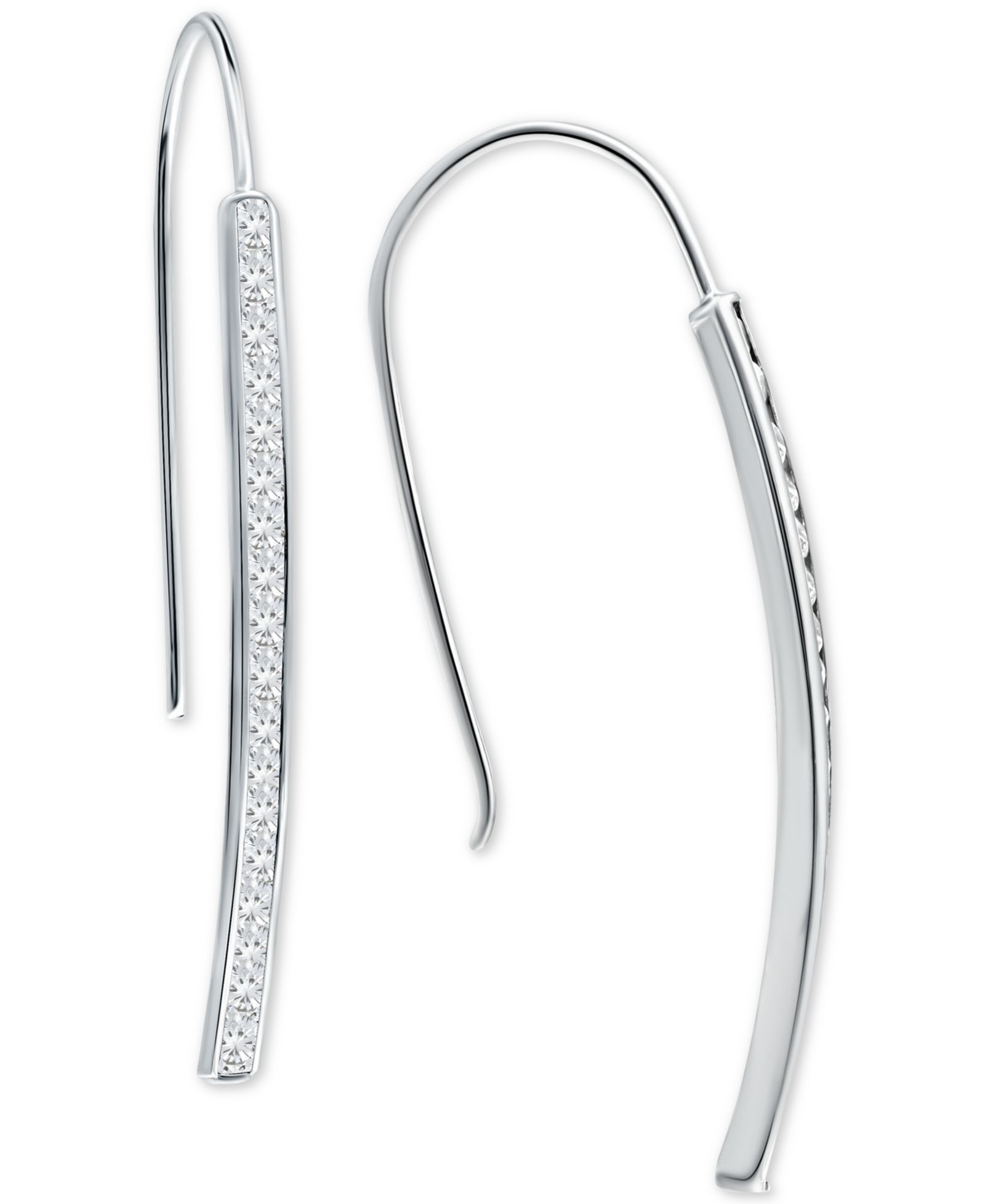 Giani Bernini Cubic Zirconia Vertical Bar Threader Earrings, Created for Macy's