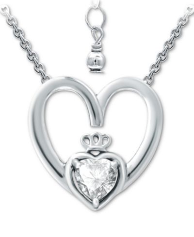 Подвеска Giani Bernini Cubic Zirconia Claddagh Heart 16" Pendant Necklace