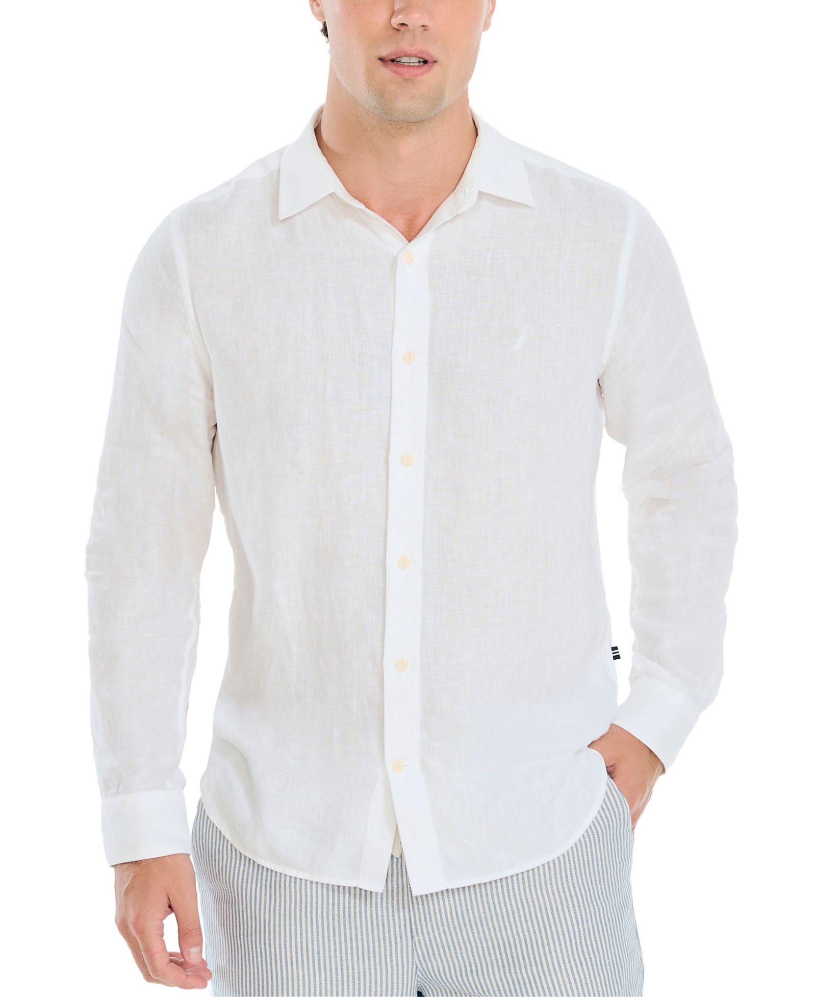 Nautica Men's Long-Sleeve Linen Shirt