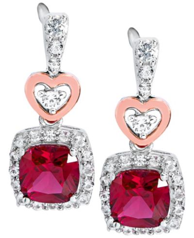 Женский 14K Rose Gold Plated Heart Earrings in Sterling Silver
