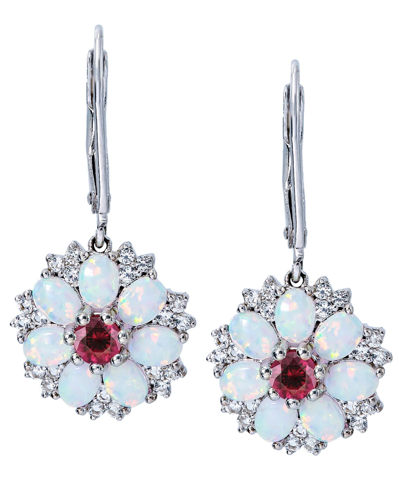 Women's Flower Earrings in Sterling Silver