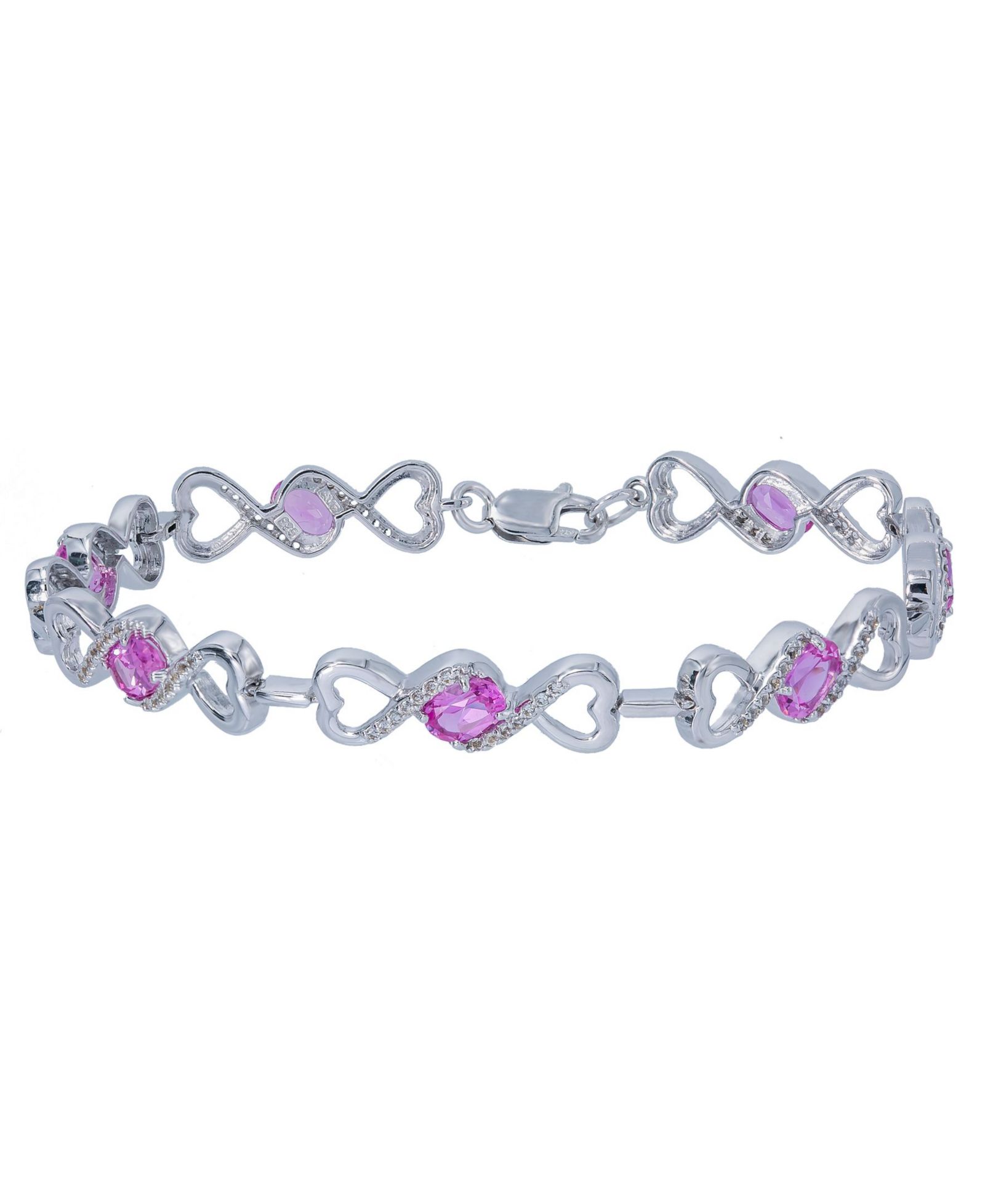 Women's Heart Link Bracelet in Sterling Silver